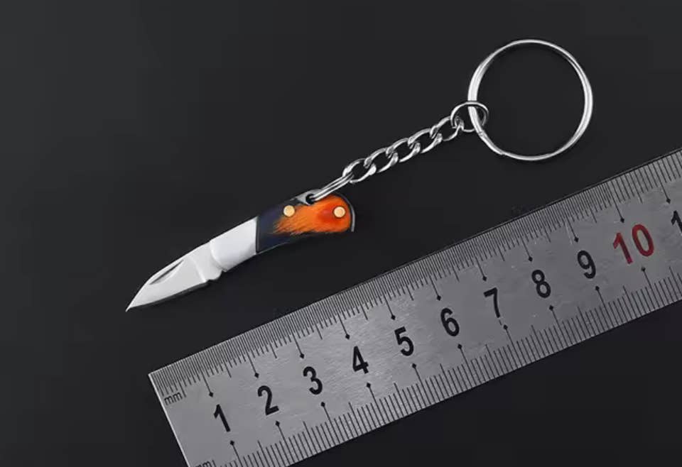 MINI brass shell knife: Blue