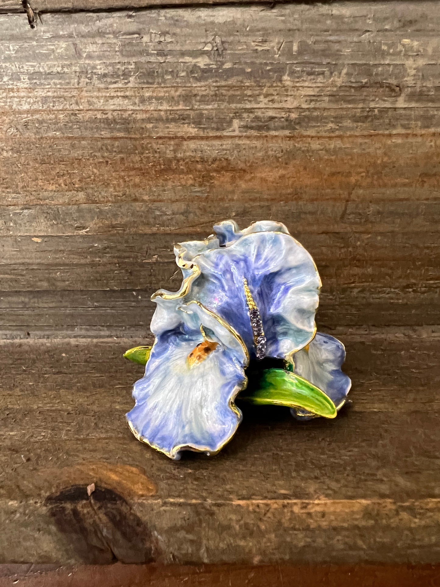 Iris Flower Enamel Keepsake