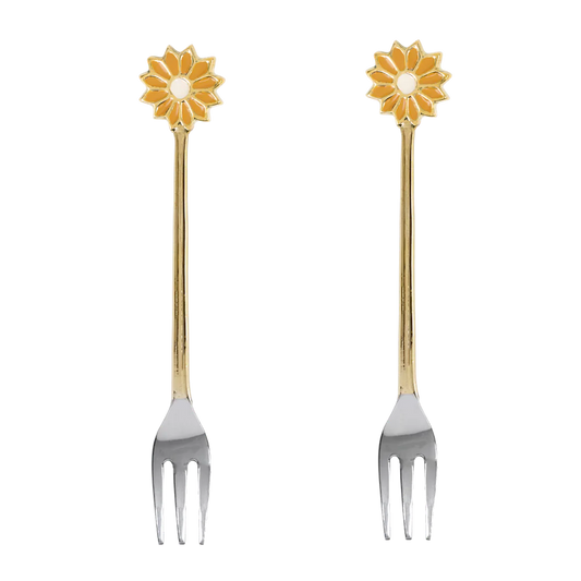 Daisy Enamel Cake Fork Set of Two