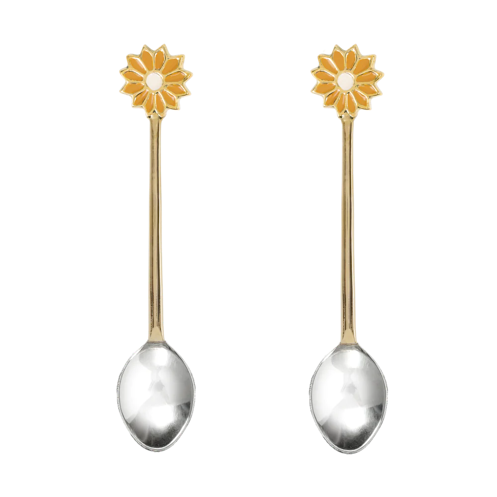 Daisy Enamel Coffee Spoon Set of Two