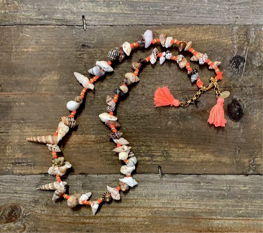 Hawaiian Shells on Neon Necklace