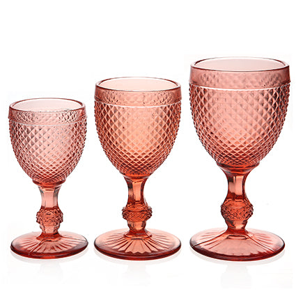 Diamond Wine Glass Pink